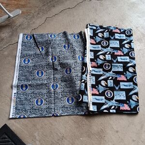 United States Air Force Cotton Fabric Grate-USAF Cotton Quilting Fabric Set of 2